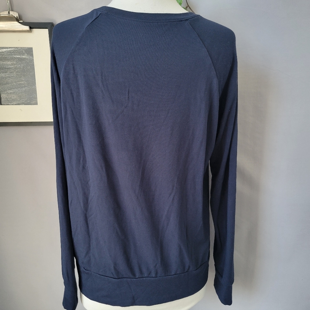 Cozy Earth Brushed Bamboo Soft Pullover Long Sleeve Crew Sweatshirt Navy S - Picture 2 of 14